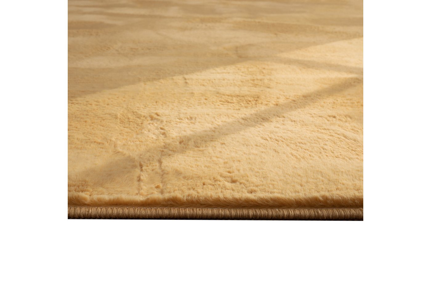 TeppichHome24 Teppich Teppich gold weich pflegeleicht saugrobotergeeignet für Wohnbereiche, rechteckig Bild 2