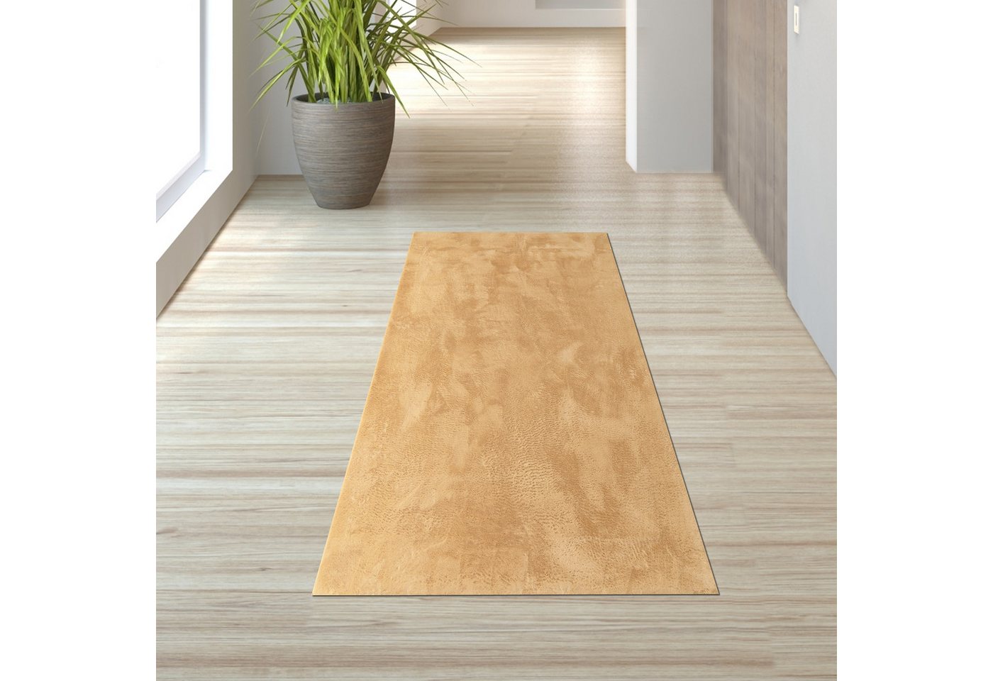 TeppichHome24 Teppich Teppich gold weich pflegeleicht saugrobotergeeignet für Wohnbereiche, rechteckig Bild 4