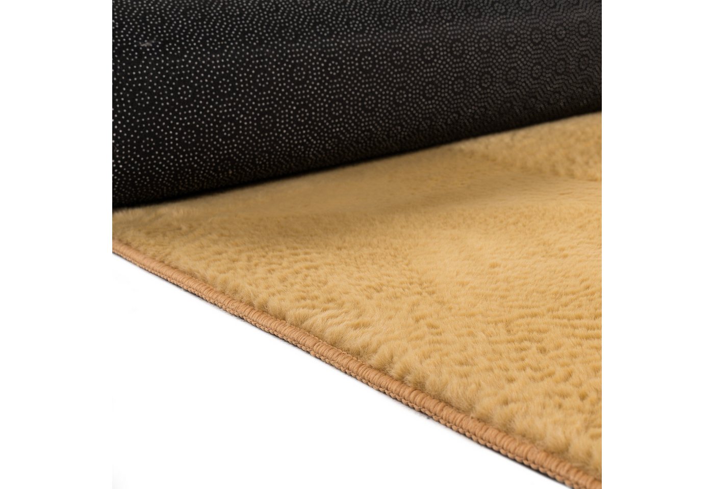 TeppichHome24 Teppich Teppich gold weich pflegeleicht saugrobotergeeignet für Wohnbereiche, rechteckig Bild 5