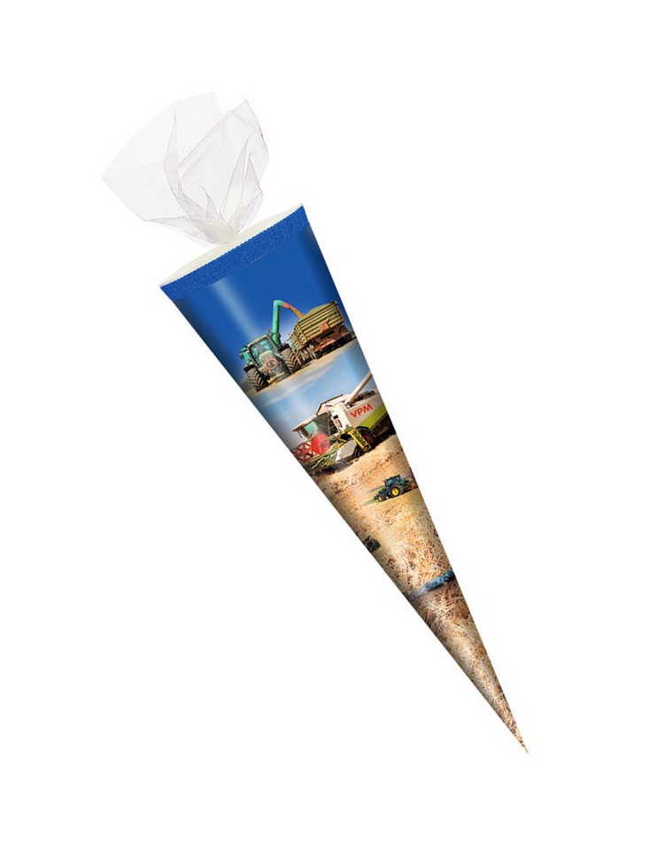 Livepac Office Schultüte Schultüte / Zuckertüte / 35cm / rund / Tüllverschluss / "Landmaschinen