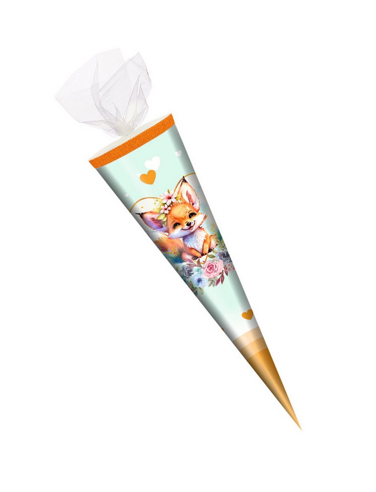 Livepac Office Schultüte Schultüte / Zuckertüte / 35cm / rund / Tüllverschluss / "Fuchs
