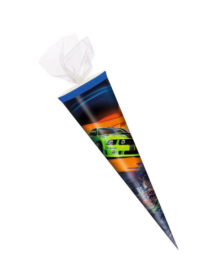 Livepac Office Schultüte Schultüte / Zuckertüte / 35cm / rund / Tüllverschluss / "Sportwagen