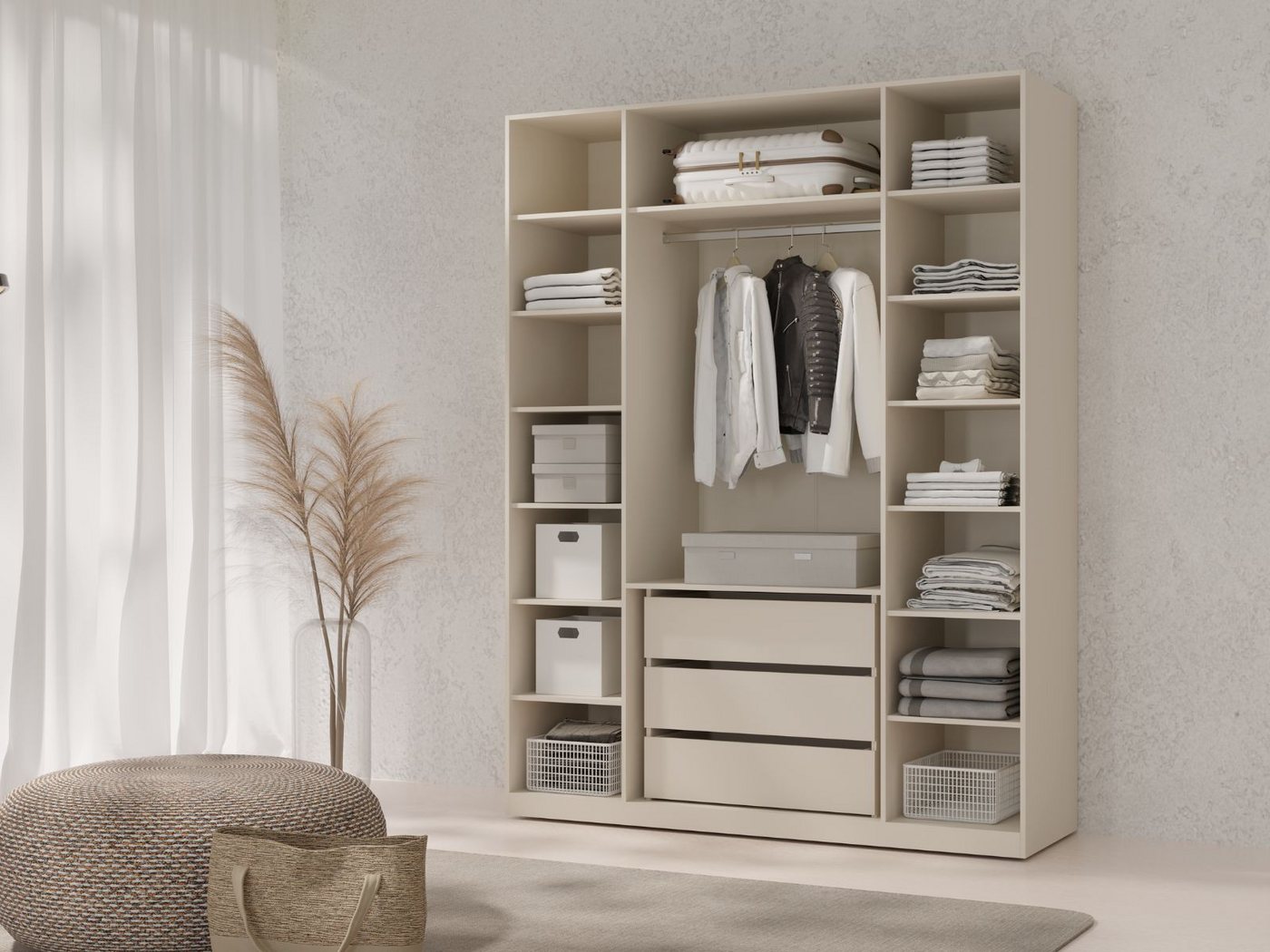 Compleo Drehtürenschrank mit 4 Türen, Kleiderschrank modern und elegant LIMI MADE IN EU, Modern Flur oder Schlafzimmer