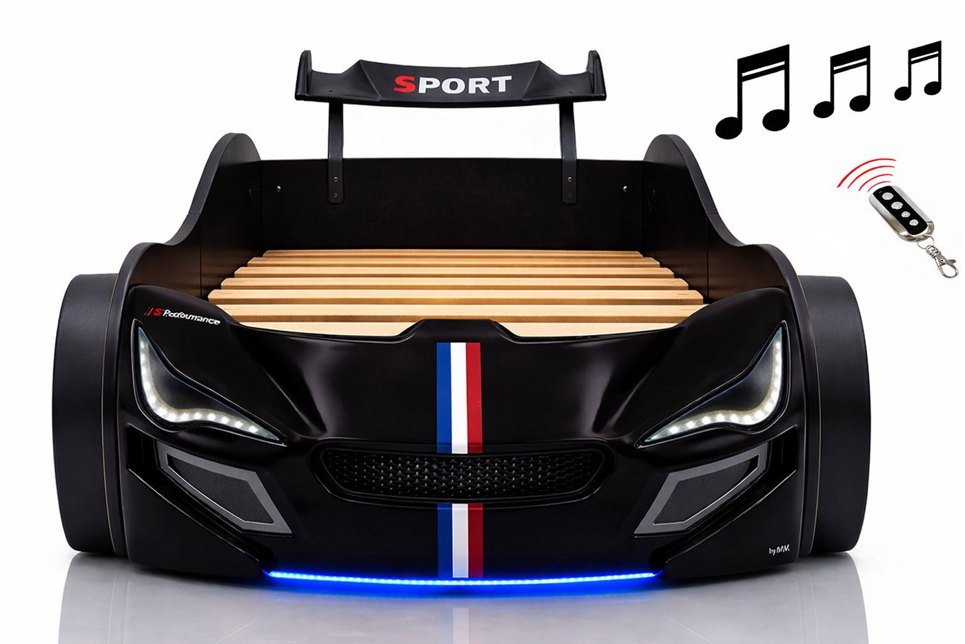 Aileenstore Autobett TURBO GTE (ohne Zubehör), Kinderbett 90x200, Lattenrost,LED,Unterbodenlicht,Sound,Fernbedienung Bild 4