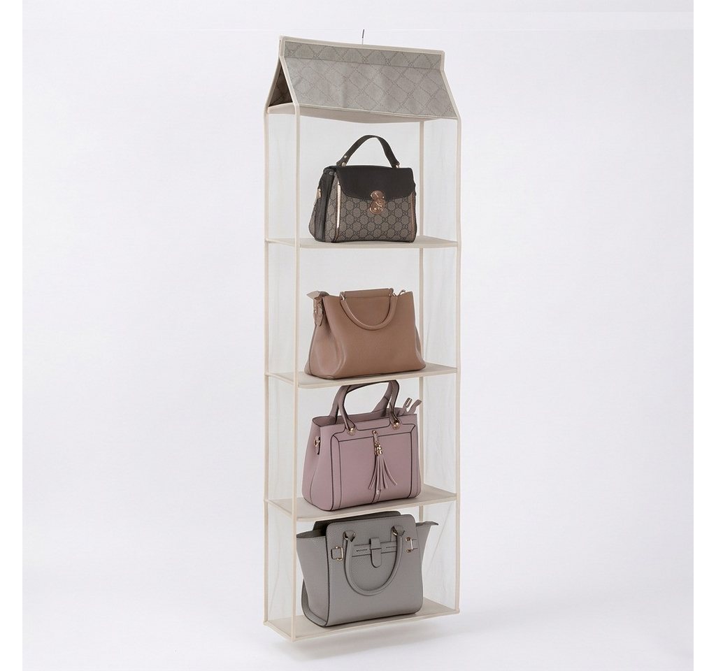 JASLIFE Hängeregal Taschen Organizer für Kleiderschrank, Handtaschen Organizer mit Mesh, Taschen Organizer mit Mesh, beidseitig offen, platzsparend und stabil