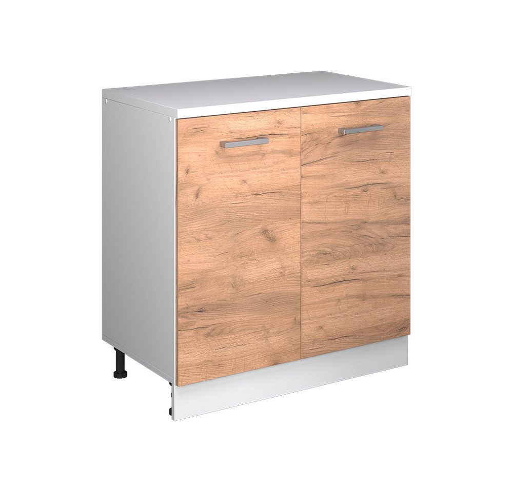 Vicco Kommode Rion, Goldkraft Eiche/Weiß, 80 x 46 cm ohne Schräge mit 2 Türen Bild 4