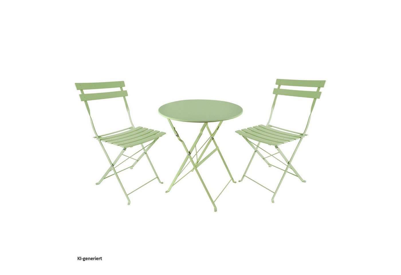 HTI-Living Garten-Essgruppe Sitzgruppe Metall Grün Bistro Set Tisch und 2 Stühlen Balkon Terrasse, (Set, 3-tlg., 1 Tisch 2 Stühle), Sitzgruppe Essgruppe Balkonset Bild 3