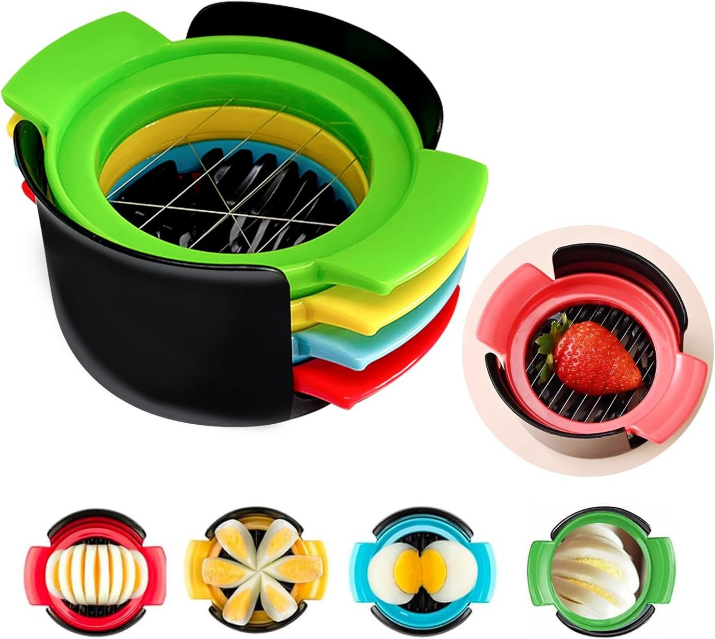 FELIXLEO Eierschneider 2er Set Eierschneider 4 in 1 Edelstahl Eierstecher für Obst Käse, (1-tlg)
