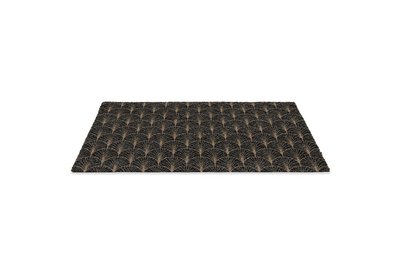 MuchoWow Fußmatte Gold - Fächer - Schwarz, Rechteckig, innen Schmutzfangmatte, Tür, Schmutzfänger Flur, Teppich 60x40 cm Bild 3