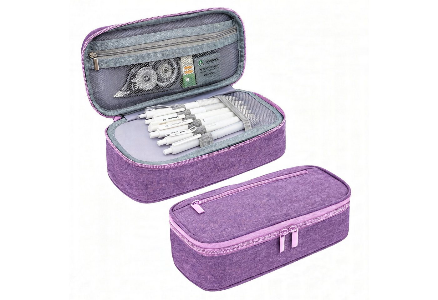 Diwzbyn Schreibgeräteetui Schlamperbox,Federmäppchen Federtaschen Mäppchen Etui Stifte 5 Fach, Große Kapazität Pencil Case Großes Federmäppchen Bild 2