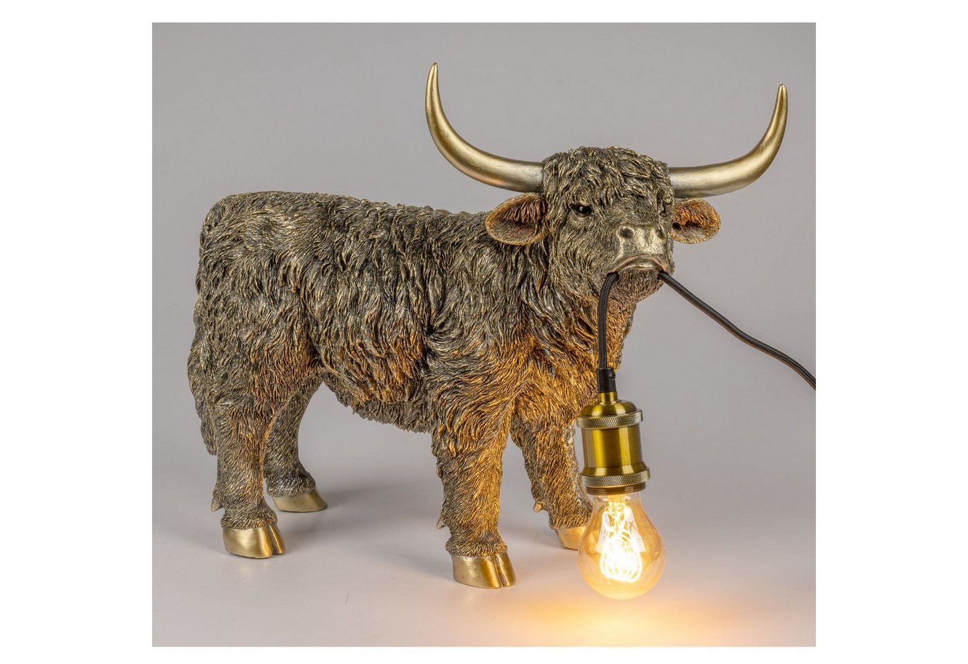 formano Tischleuchte Tierlampen, Höhe: 38cm, Farbe: Gold, Motiv: Kuh Bild 2
