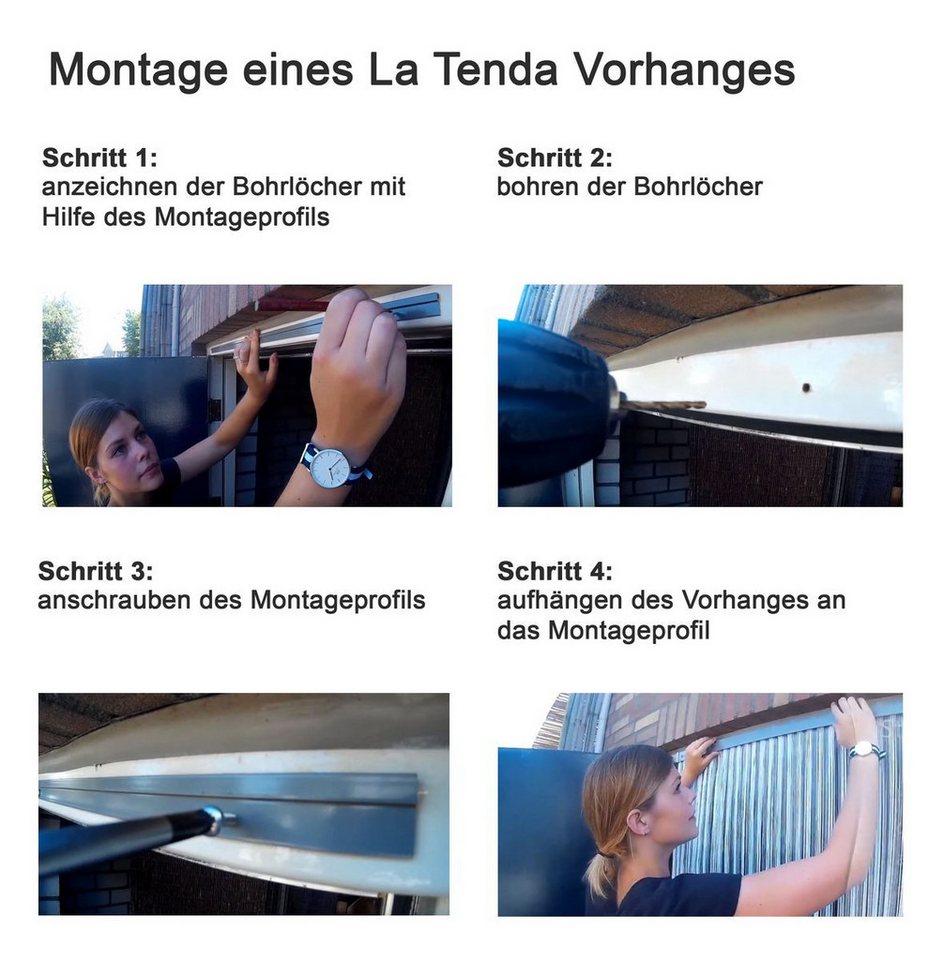 La Tenda Insektenschutz-Vorhang Türvorhang VINCI 1 Streifenvorhang transparent, 90 x 210 cm, PVC - Länge und Breite individuell kürzbar