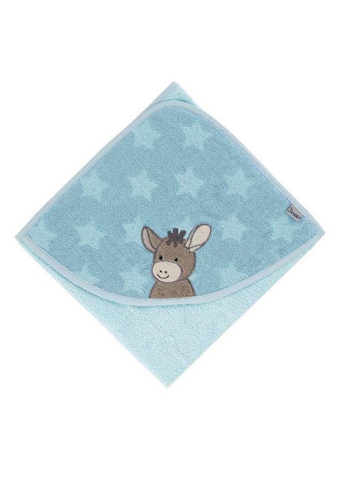Sterntaler® Badetücher Kapuzenbadetuch 80x80 cm ESEL Emmi, Frottee (1-St), Kapuzen-Badetuch aus Frottee mit Esel Emmi Stickmotiv, 80 x 80 cm