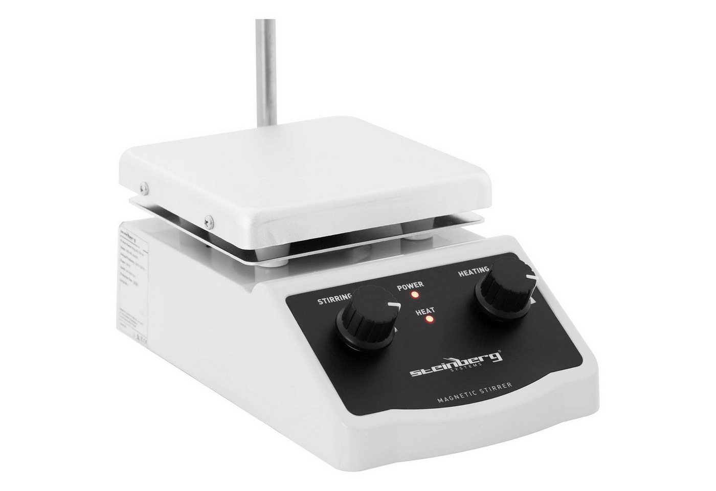 Steinberg Systems Rührquirl Magnetrührer 2 L Heizplatte 12 x 12 cm Labor Rührgerät Labormischer, L: 20 cm