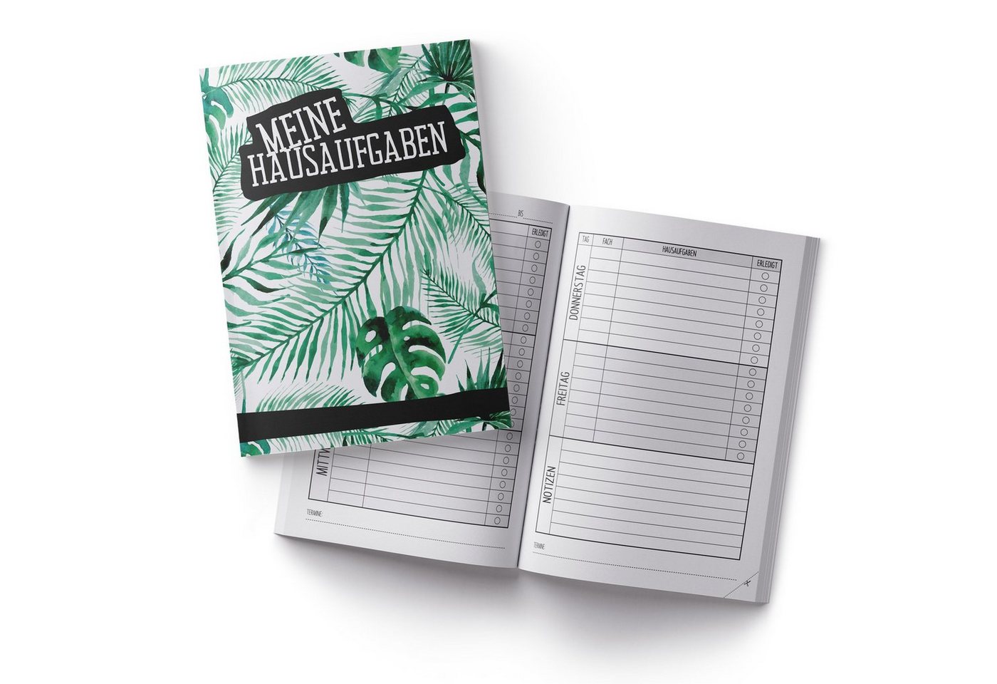 itenga Notizheft itenga Hausaufgabenheft Palmenblätter (Motiv 2) DIN A5, 96 Seiten Bild 4