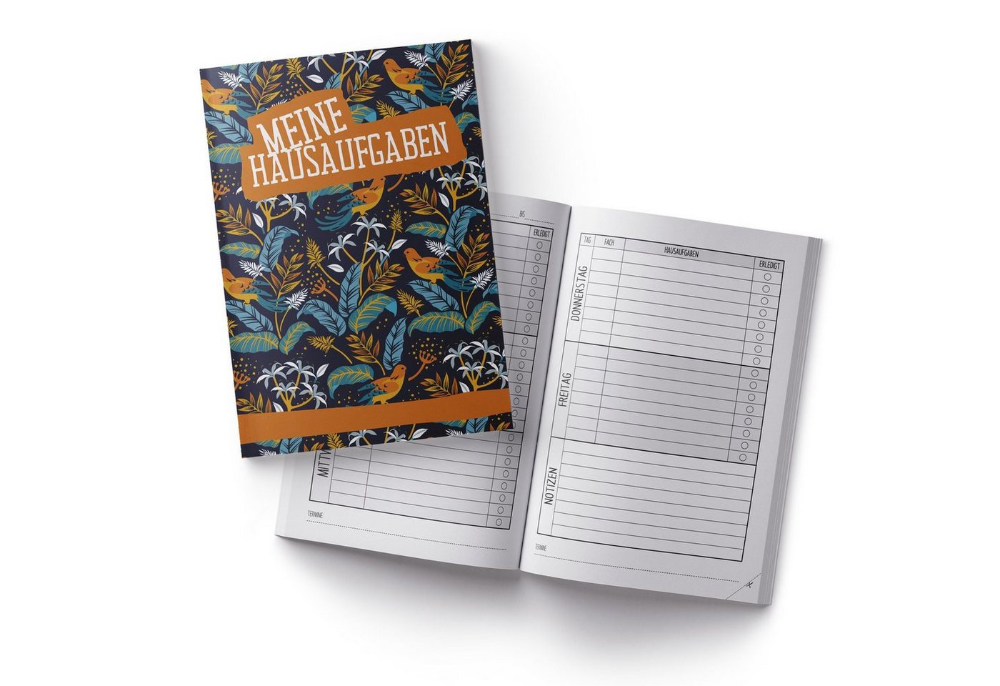 itenga Notizheft itenga Hausaufgabenheft Vögel (Motiv 4) DIN A5, 96 Seiten