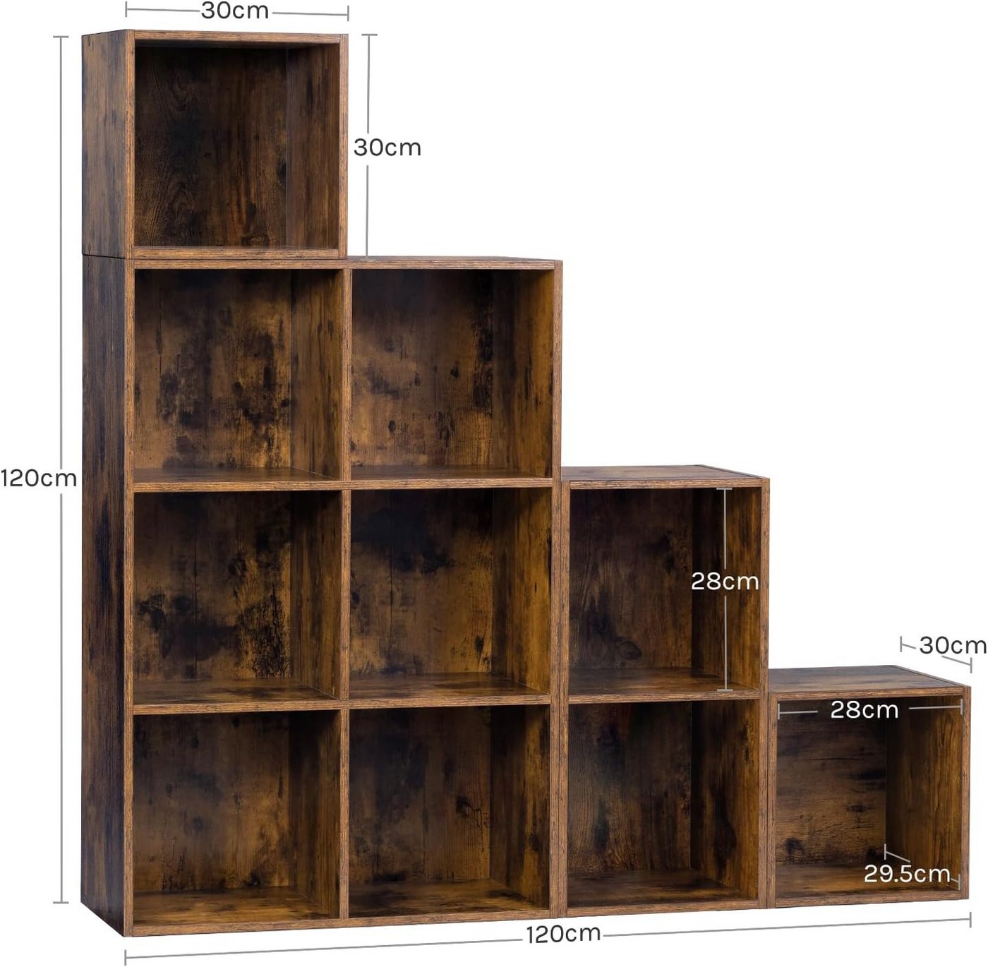 Woltu Bücherregal, 1-tlg., Raumteiler mit 10 Fächern 120x120x30cm Bild 3