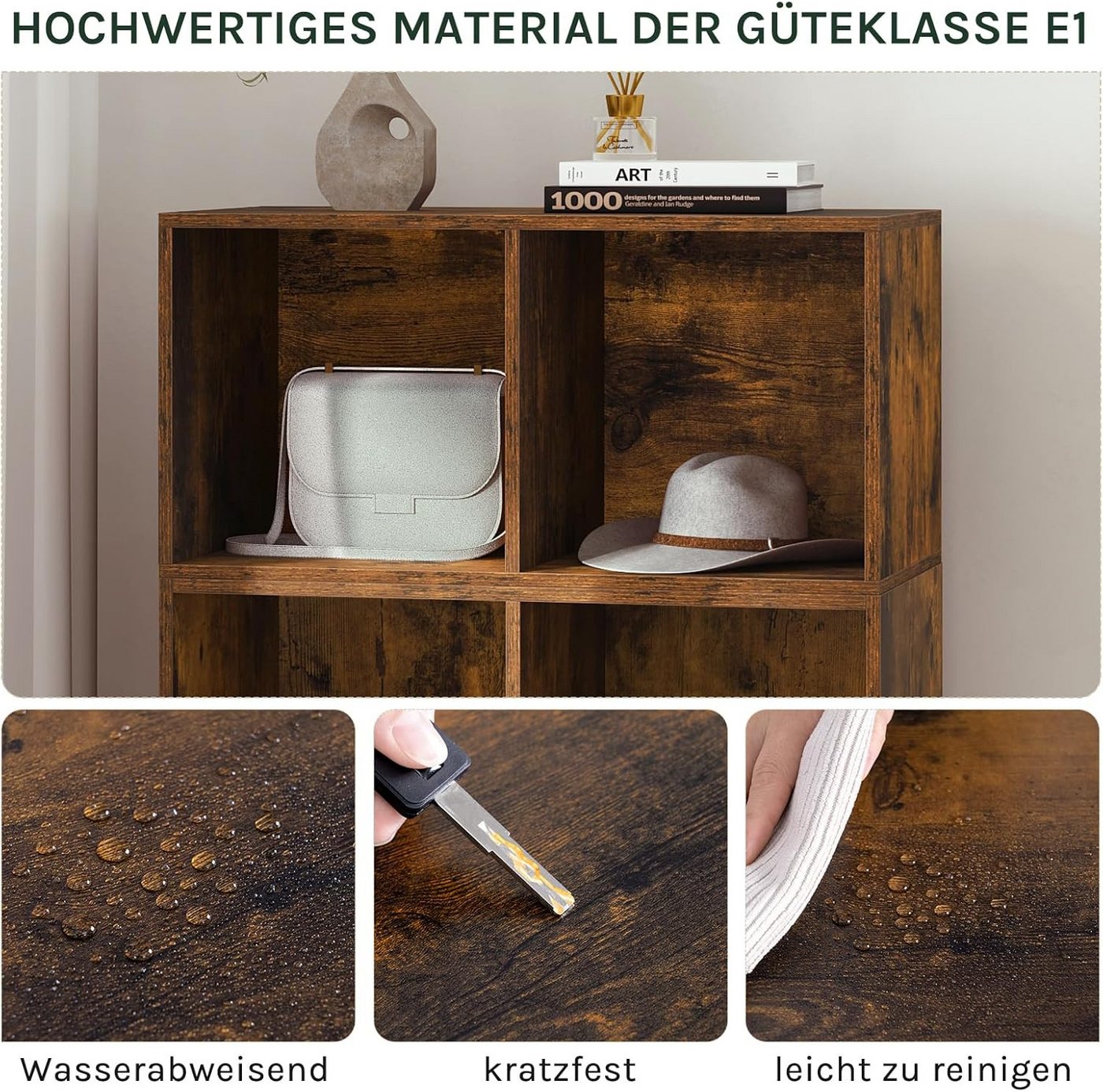 Woltu Bücherregal, 1-tlg., Raumteiler mit 10 Fächern 120x120x30cm Bild 4