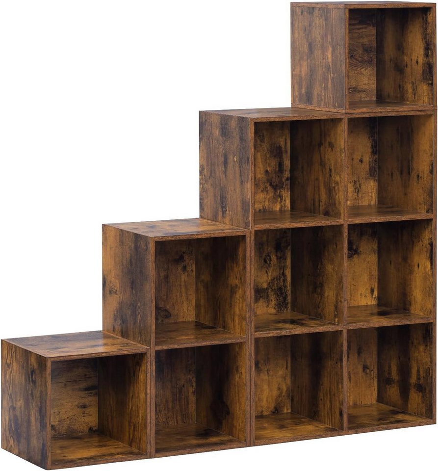 Woltu Bücherregal, 1-tlg., Raumteiler mit 10 Fächern 120x120x30cm Bild 5