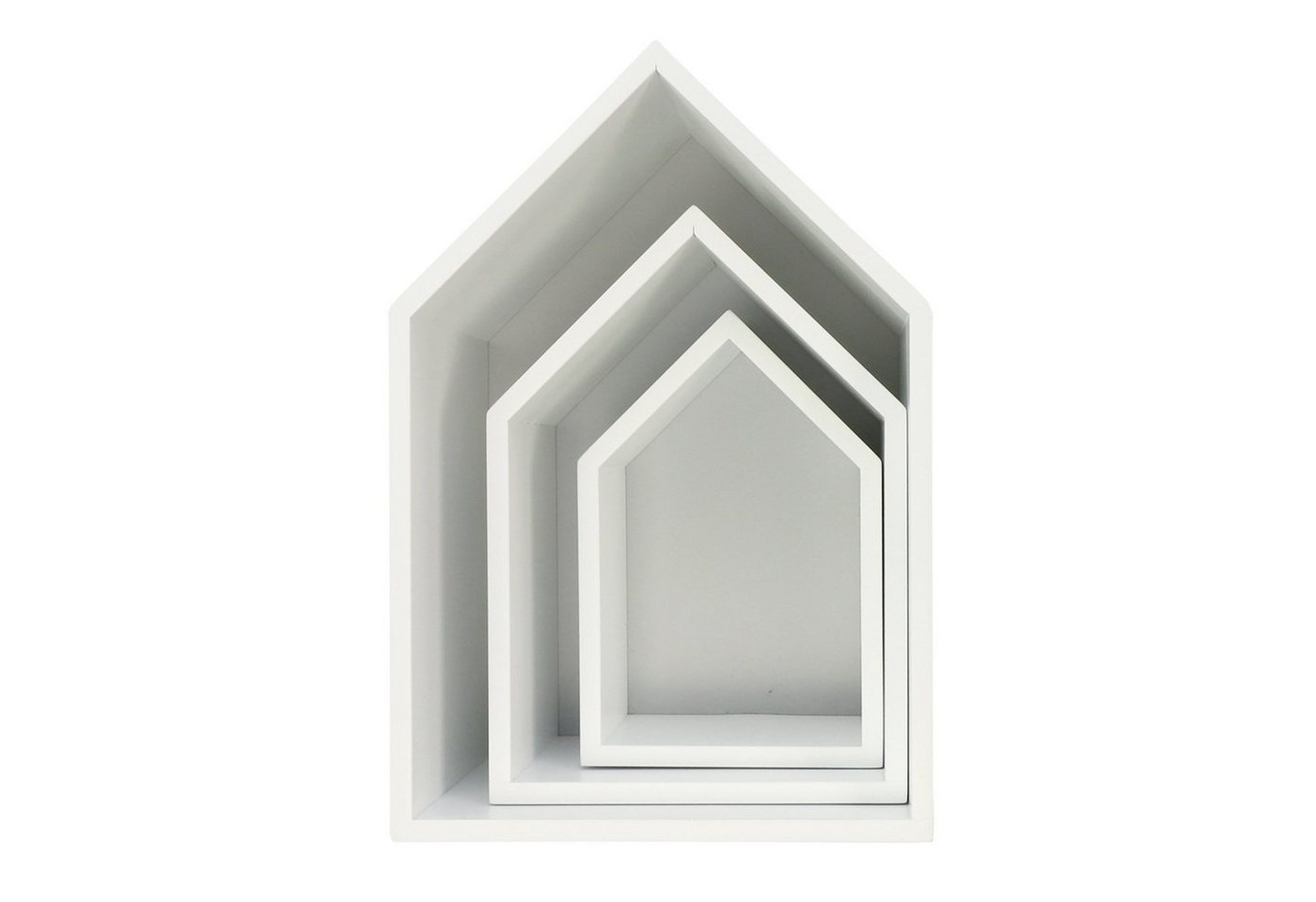 Puckdaddy GmbH Regalelement Elise (3er-Set) im dekorativen Haus Design, Grau