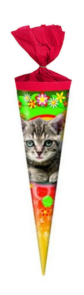 Verpackungsmittel GmbH Markneukirchen Schultüte Schultüte / Zuckertüte / Länge: 35cm / rund / "Katze
