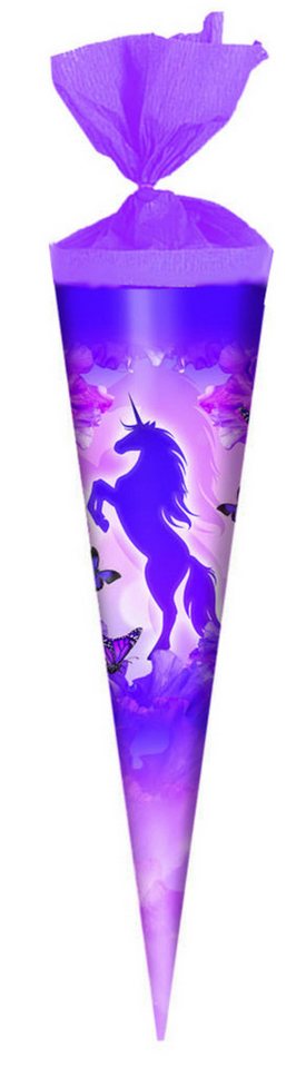 Verpackungsmittel GmbH Markneukirchen Schultüte Schultüte / Zuckertüte / Länge: 35cm / rund / "Einhorn