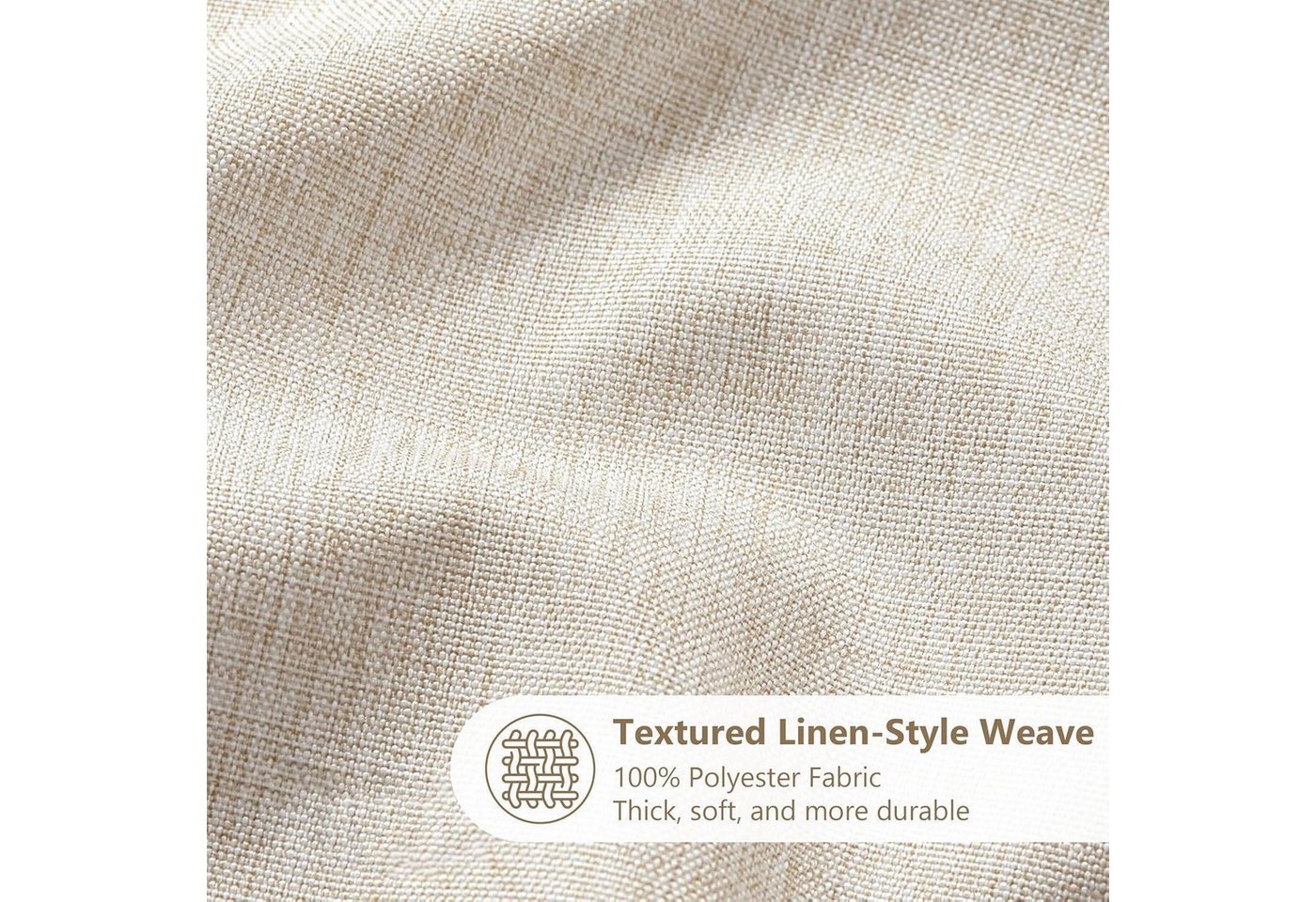 LuxusKollektion Duschvorhang Duschvorhang Leinen mit Metall Duschvorhangringe 182x214cm Beige Bild 4