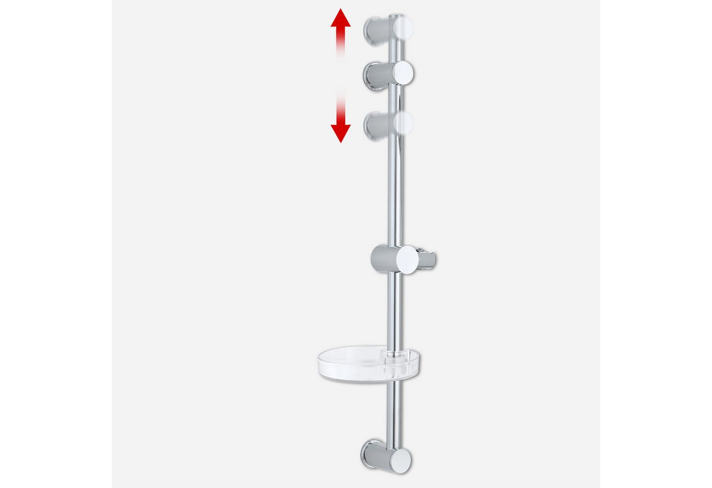 Euroshowers GmbH Duschstange FlowFlexi Chrom und Weiß 75 cm Ø22 mm, Wiederverwendung vorhandener Bohrlöcher möglich