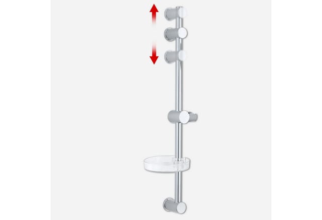 Euroshowers GmbH Duschstange FlowFlexi Chrom und Weiß 75 cm Ø22 mm, Wiederverwendung vorhandener Bohrlöcher möglich