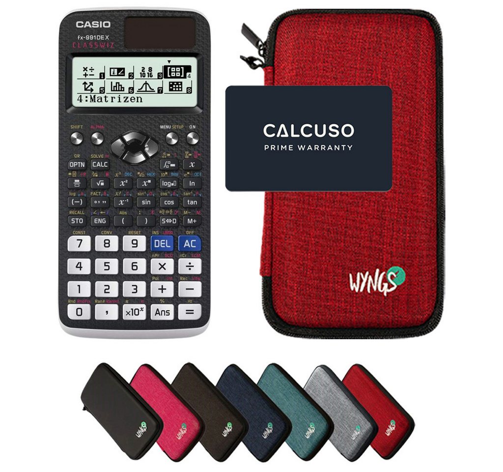 CASIO Taschenrechner fx-991DE X ClassWiz inkl. WYNGS Schutztasche Rot Bild 5