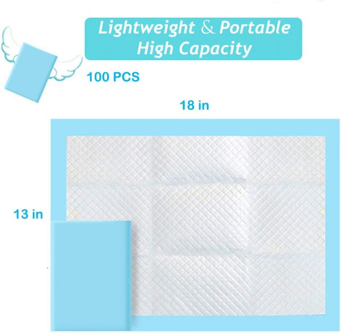 Buyockss Wickelauflage Baby-Unterlagen 100er Pack wasserdicht atmungsaktiv 33×45 cm (100-tlg. Baby-Wickelunterlagen-Set für Zuhause, Reise und Pflege, 100-tlg., 100 Wickelunterlagen mit weicher Oberfläche), Wasserdichte 5-Schicht-Wickelunterlage Bild 2