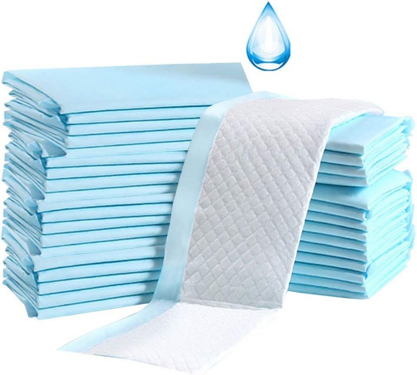 Buyockss Wickelauflage Baby-Unterlagen 100er Pack wasserdicht atmungsaktiv 33×45 cm (100-tlg. Baby-Wickelunterlagen-Set für Zuhause, Reise und Pflege, 100-tlg., 100 Wickelunterlagen mit weicher Oberfläche), Wasserdichte 5-Schicht-Wickelunterlage Bild 4