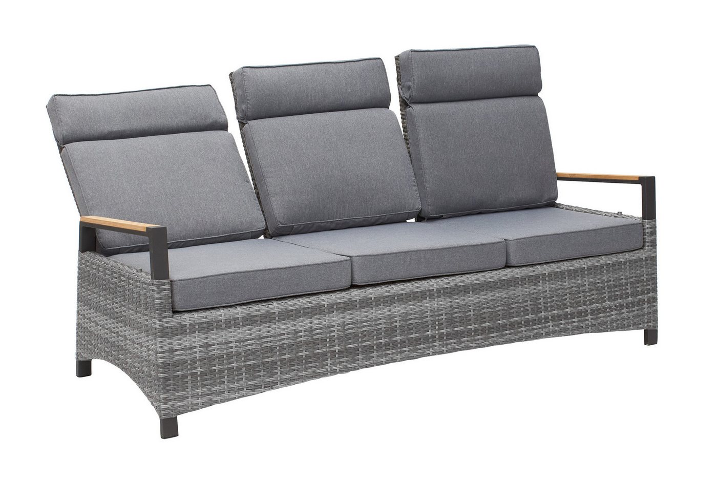 LC Garden Gartensofa Keramo Teak Living 3er Sofa Dreisitzer Sofa grau- mix Bild 2