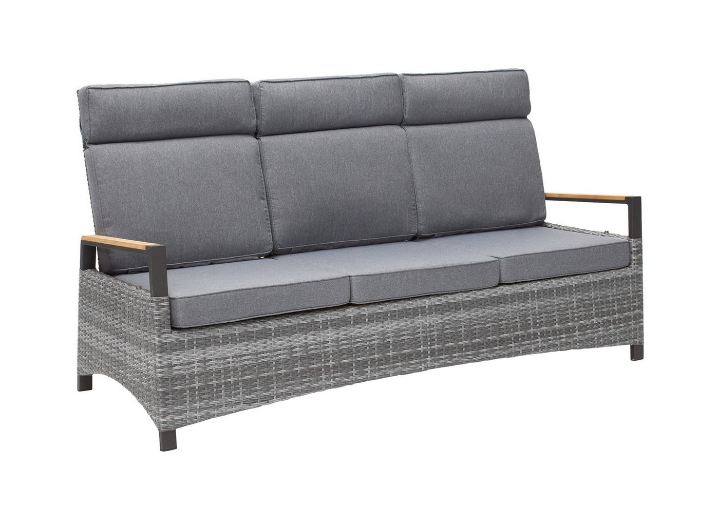 LC Garden Gartensofa Keramo Teak Living 3er Sofa Dreisitzer Sofa grau- mix Bild 3