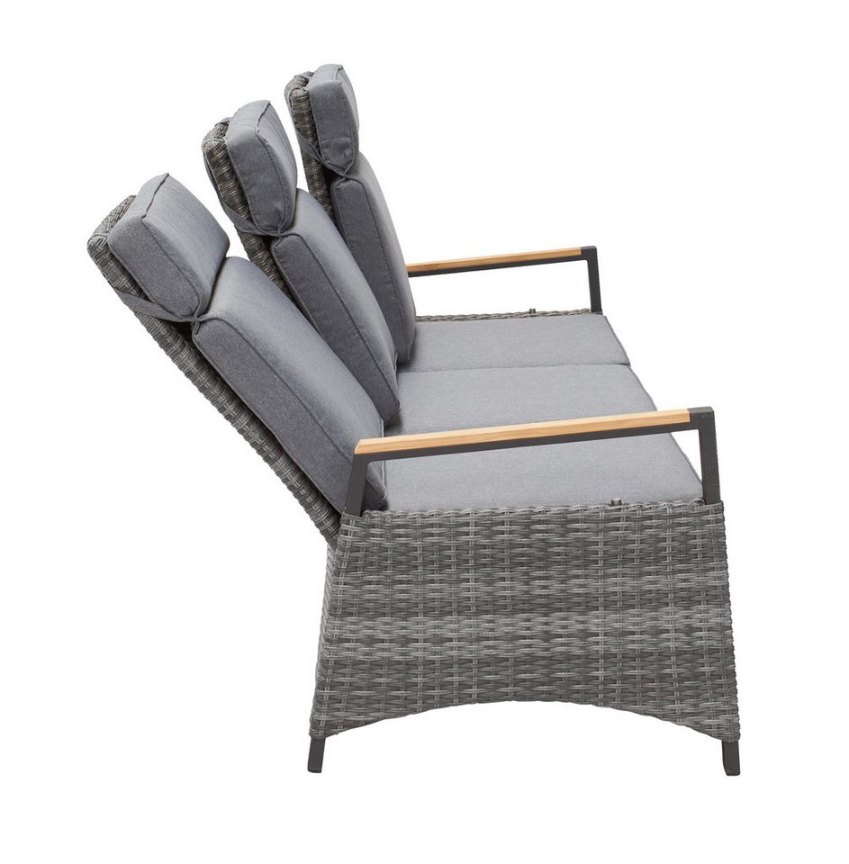 LC Garden Gartensofa Keramo Teak Living 3er Sofa Dreisitzer Sofa grau- mix Bild 5