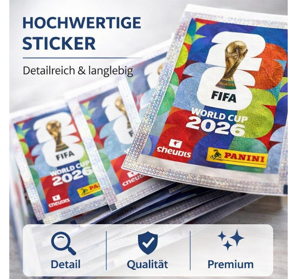 TK Gruppe Stickerbuch XXL Sammelset WM 2026 - Panini Sticker Album, Spielplan Blumenkette Bild 3