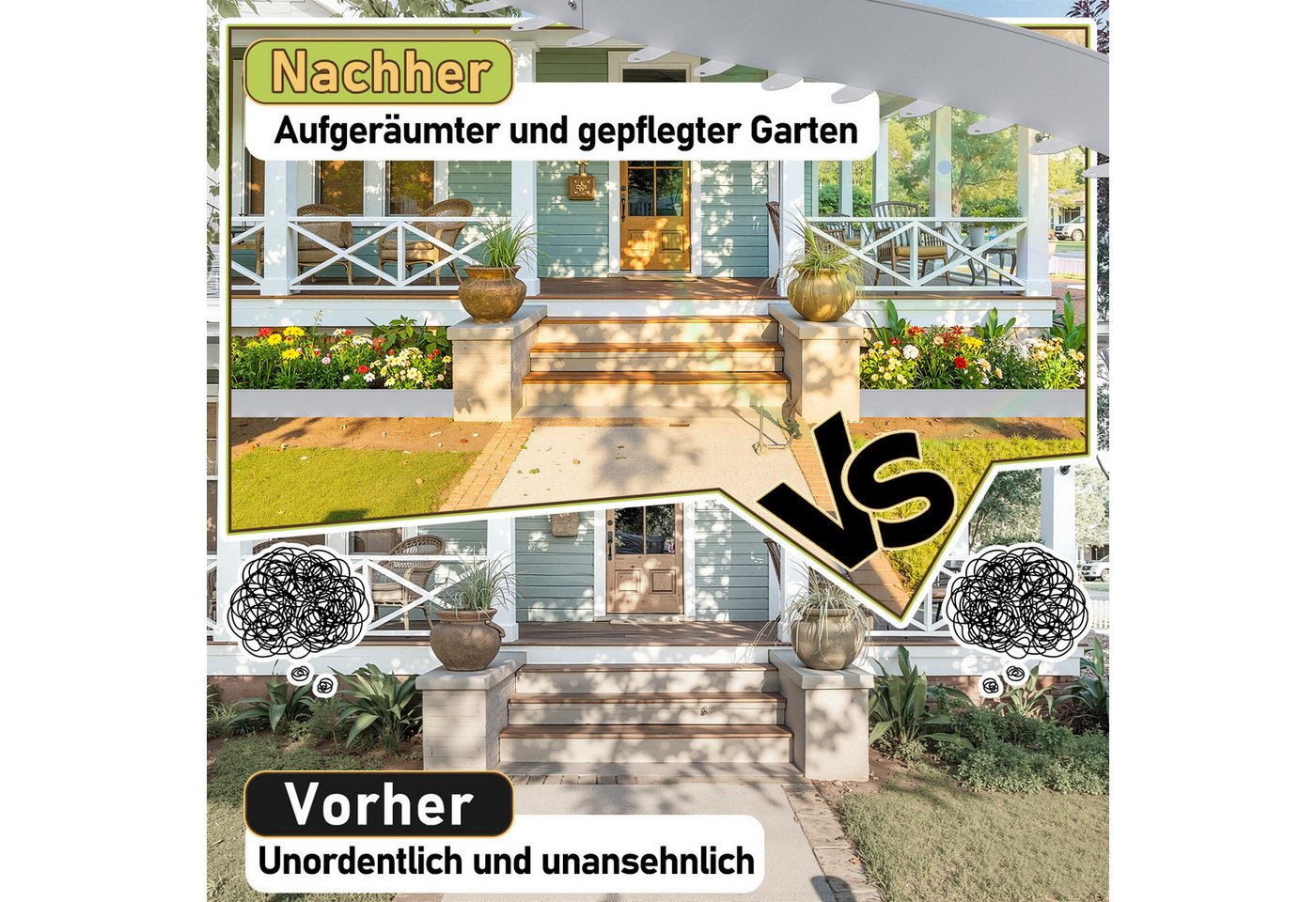 Clanmacy Rasenkante Metall-Rasenkante 5cm hoch – Rasenumrandung 100 x 5 cm, 5 m Set, Silber