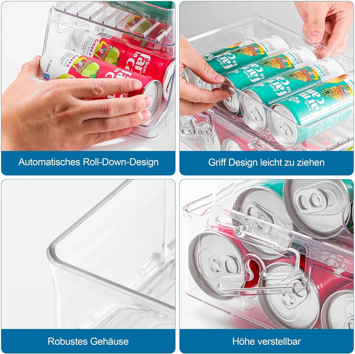 FELIXLEO Küchenorganizer-Set Kühlschrank Dosen Organizer Foldable Dosenspender für Bier Soda Bild 2