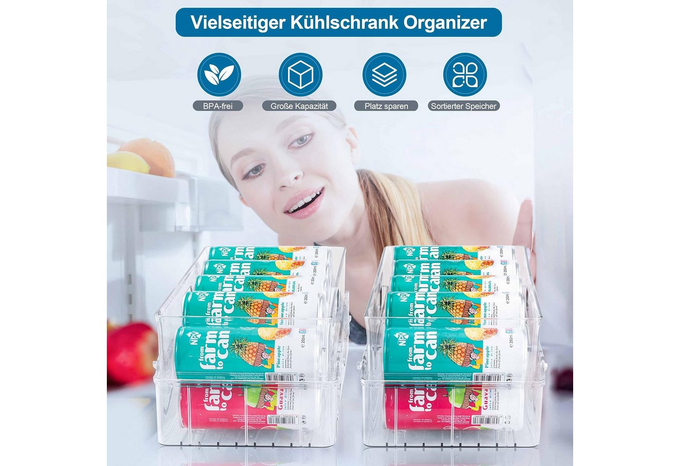 FELIXLEO Küchenorganizer-Set Kühlschrank Dosen Organizer Foldable Dosenspender für Bier Soda Bild 3