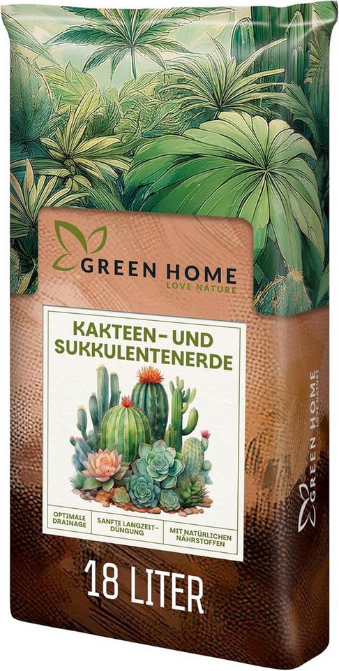 GREEN HOME LOVE NATURE Spezialerde Kakteen & Sukkulenten Erde mit Perlit, langzeitgedüngt, pH 5,8 18 L, 36 L, 72 L, Langzeitdünger, Perlit, Kokosfasern, pH 5,8, gute Drainage Bild 5