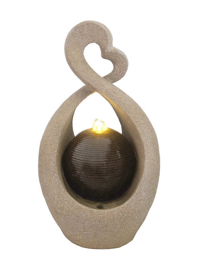 Wehmann Gartenbrunnen Romantik, in Herzform mit LED Beleuchtung Bild 2