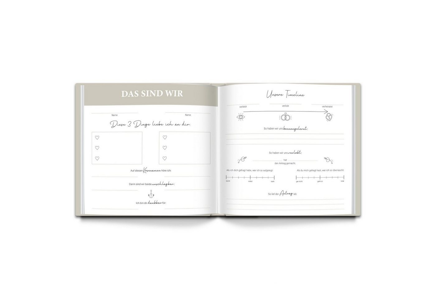 LEAF & GOLD Poesiealbum Gästebuch zur Hochzeit