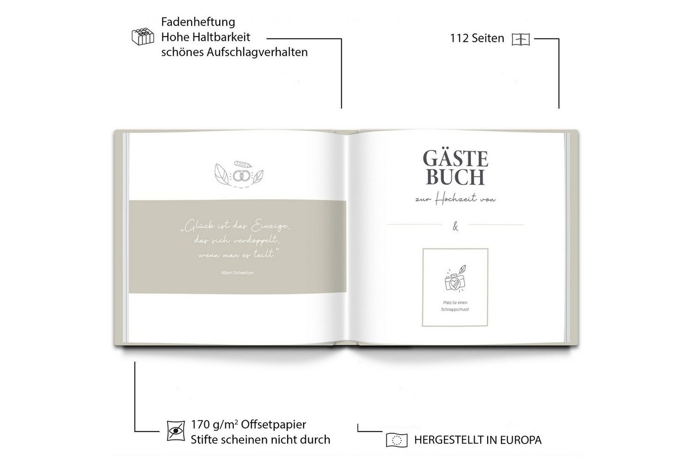 LEAF & GOLD Poesiealbum Gästebuch zur Hochzeit Bild 2