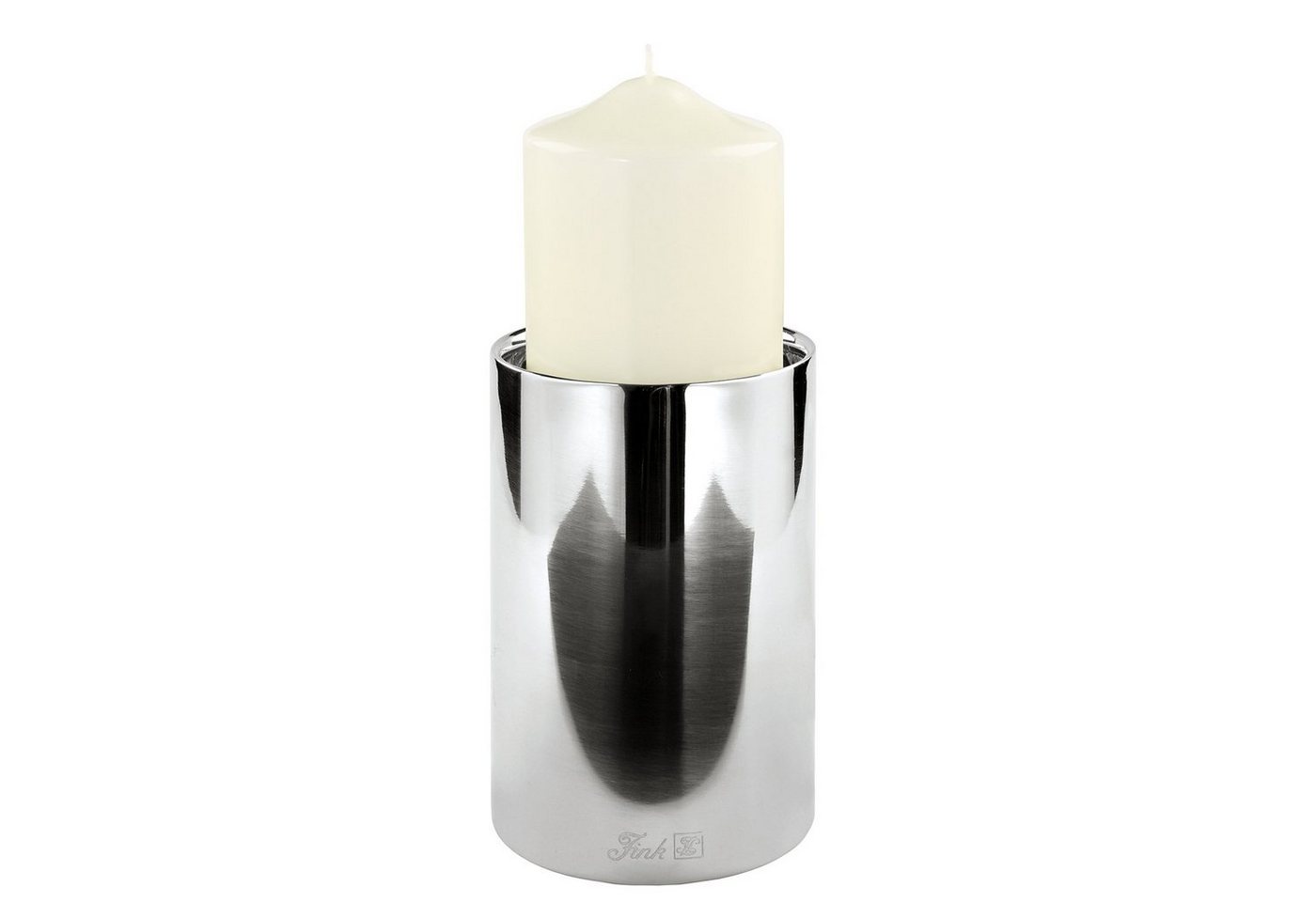 Fink Kerzenleuchter SOBRIO - Kerzenleuchter silber - Edelstahlleuchte D.10cm Kerzenhalter (1x Stumpenkerzenhalter, 1 St., 1 Stück), Leuchter - Kerzen Halter - Kerzenständer - Lichtspender - Leuchte Bild 3