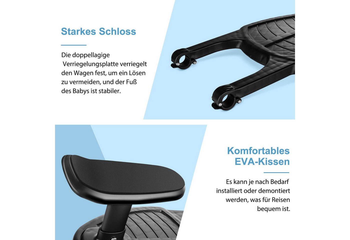 Youyijia Montagezubehör Buggy Board Trittbrett mit Sitz für Kinderwagen Rollbrett Bild 5