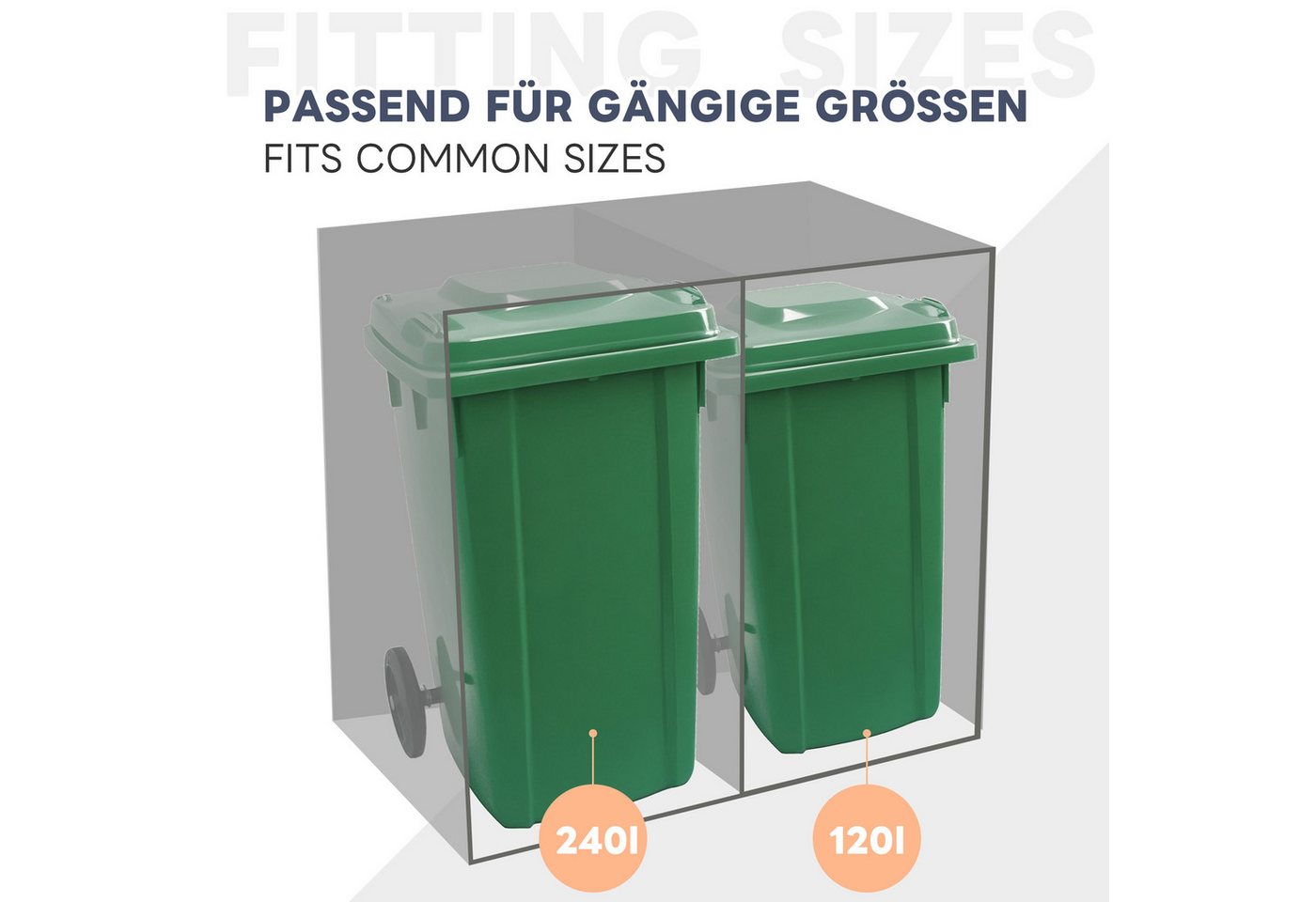 Merax Mülltonnenbox Abschließbar Müllcontainer mit Pflanzdach & Belüftungslöchern (1 St), Müllbox aus Edelstahl,Mülltonnenverkleidung für 2 Tonnen,120-240Leiter Bild 2