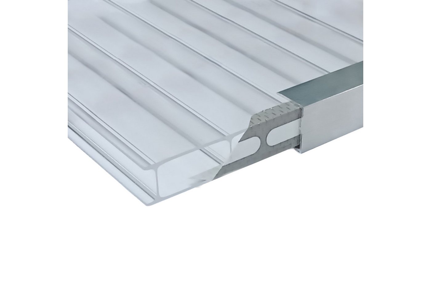 HT-Kunststoffe Abschlussprofil Alu-Abschlusprofil für 10mm Stegplatten -105cm U-Profil mit Tropfkante (1-St), Tropfkante Bild 2