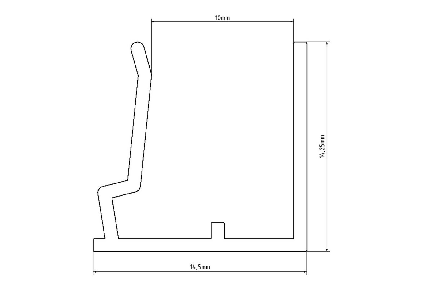 HT-Kunststoffe Abschlussprofil Alu-Abschlusprofil für 10mm Stegplatten -105cm U-Profil mit Tropfkante (1-St), Tropfkante Bild 3