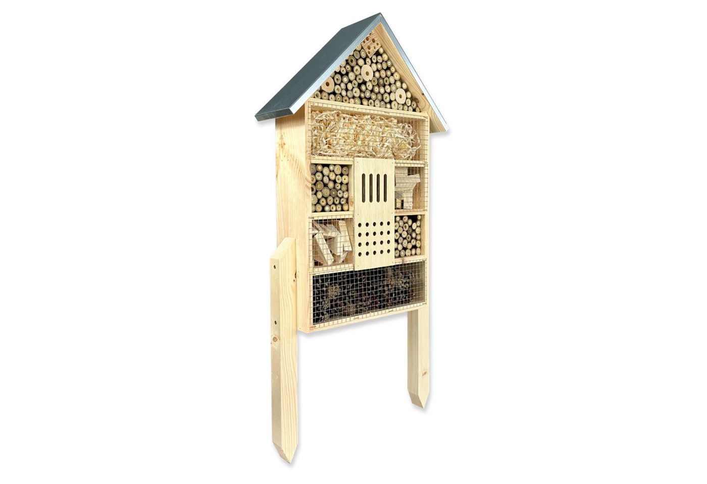gartenetage Insektenhotel XXL Insektenhaus für Bienen und Marienkäfer – 79 x 38 x 11,5 cm, – Wetterfestes Insektenhaus – Schutz und Nisthilfe für Wildbienen & Co Bild 4