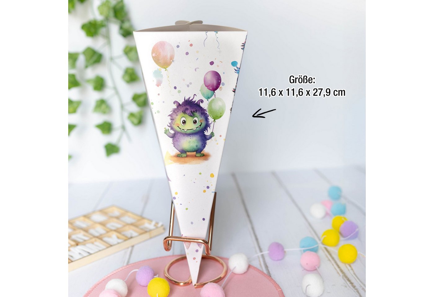 TOBJA Schultüte Kleine Geschwister Schultüte Monster Geschenk, Zuckertüte Jungen oder Mädchen Schulanfang Bild 2